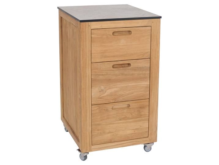Stern Sideboard Elma 3 Schubladen 50x58x88 cm Teak Arbeitsplatte