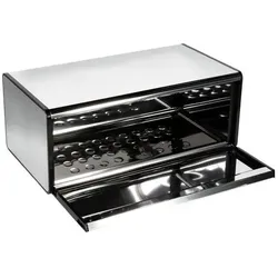 Brabantia Fall Front Bread Bin, Brotaufbewahrung, Silber, Schwarz