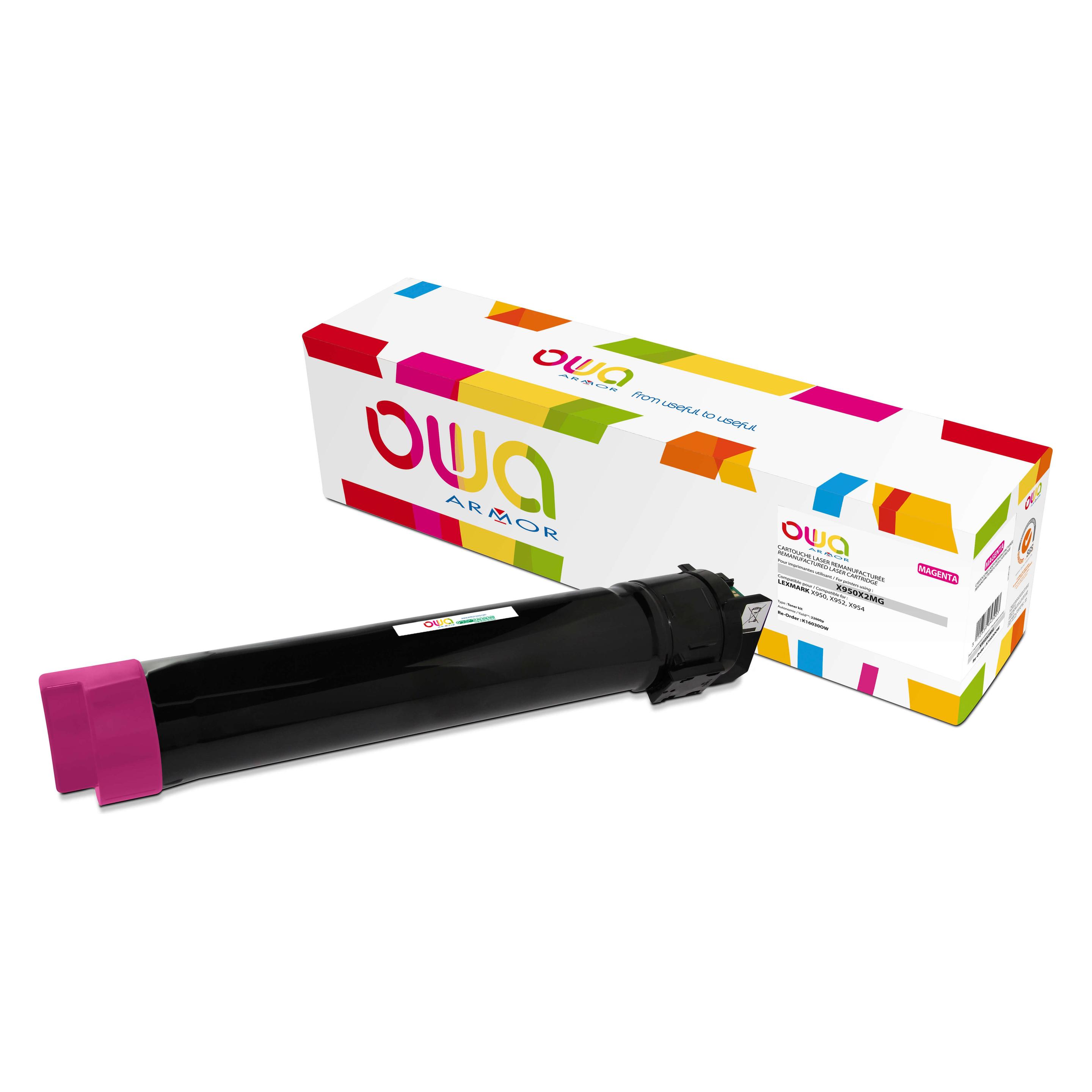 Armor OWA Magenta - wiederaufbereitet - Tonerträger (Alternative zu: Lexmark X950X2MG) (M) (K16030OW)