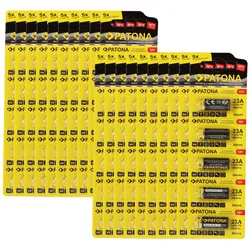 PATONA 100x (20x5 Stück) 12V 23A 23GA MN21 Spezialbatterie für Garagentoröffner, Fernbedienungen, Alarmsysteme, Bluetooth-Headset etc. kompatibel mit MN21,V23GA, 3LR50, LRV08, 8LR932, L1028