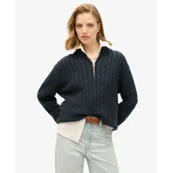 Superdry für Damen. W6110607A Marineblaues Rugby-Henley-Shirt (XS), Lässig, Baumwolle