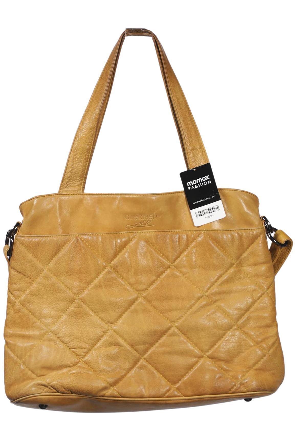 Gretchen Damen Handtasche gross Leder, Gelb, Leder / kein / Etikett - Second Hand