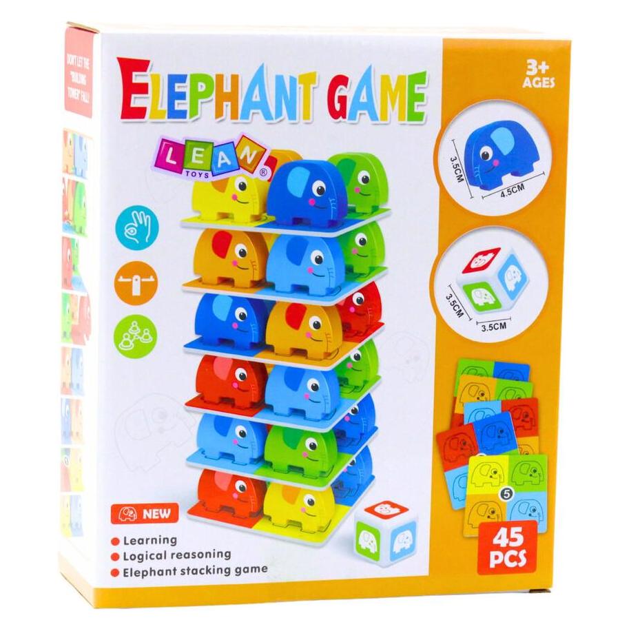 Lean Toys Familien-Arcade-Spiel Elephant Tower Stacking 45-tlg. (65615402)