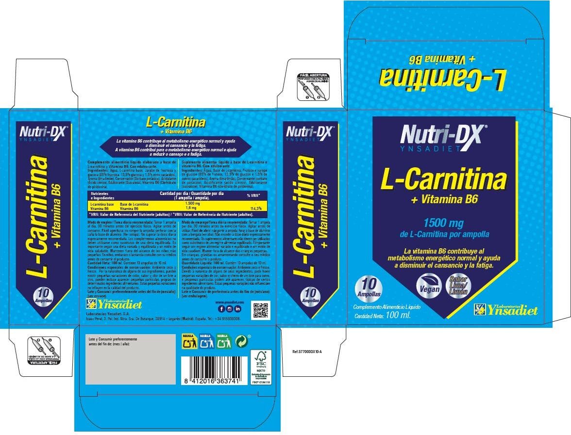 Nutri-DX L-Carnitina + Vitamina B6 10 Ampollas