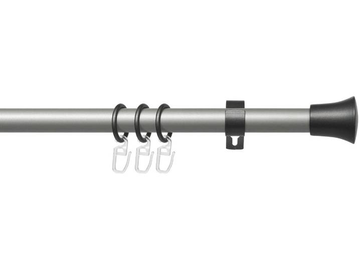 Gardinenstange LIEDECO Lan Scan Gr. 1, grau (silberfarben, anthrazit), L:120cm Ø:20mm, Metall, Gardinenstangen, Gardinenstange, 1-läufig im Fixmass Ø 20 mm