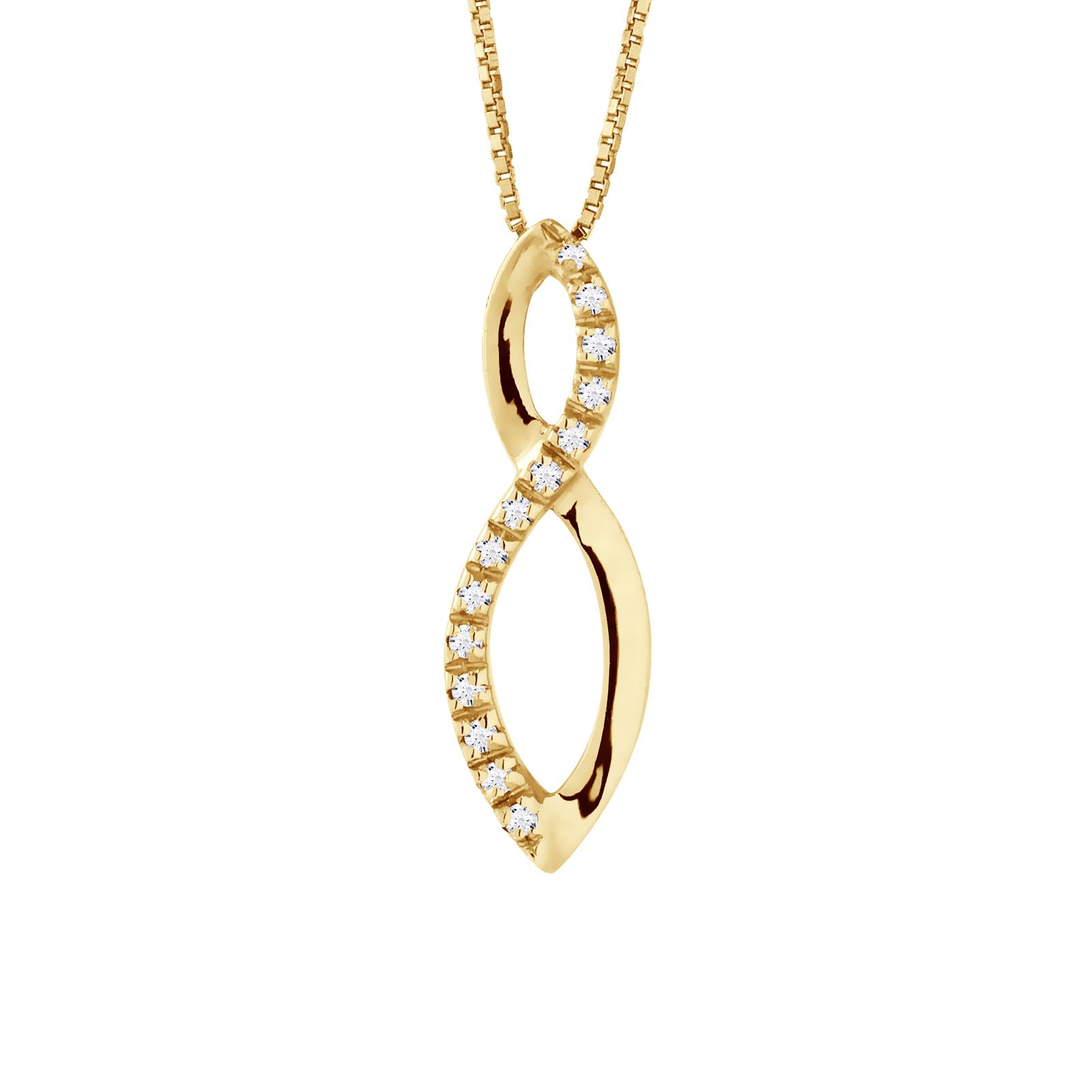 INFINITY Ketting Diamonds 0.080 Cts Yellow Gold