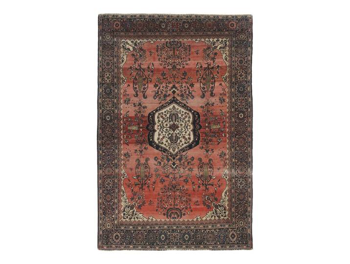 Farahan Antik Teppich 126x193 Handgeknüpft Orientteppich Perserteppich Wolle