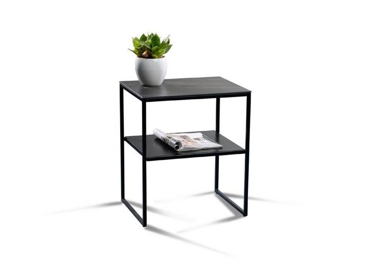 freiraum Couchtisch Medina, in schwarz / Keramik dunkel - 50x59x40 (BxHxT)