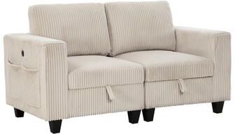 Fremont & Park Kenlis Corduroy Living Room Loveseat with Storage