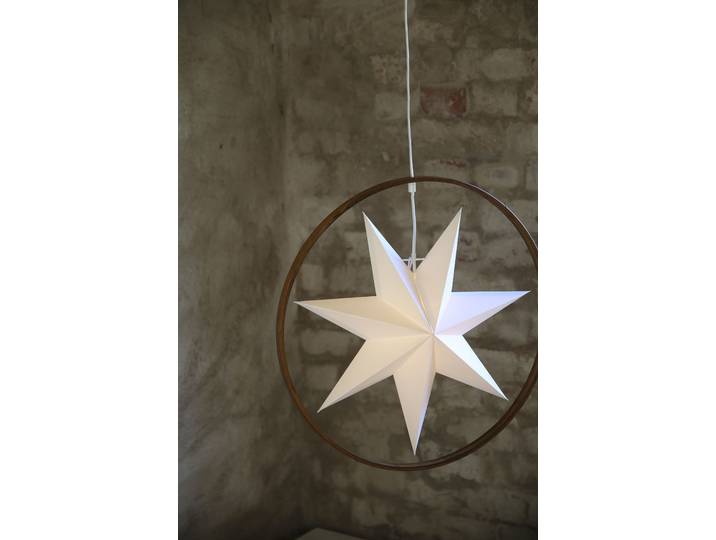 Pendelleuchte Weihnachtsstern Speranza 17 x 50 x 50cm Braun/Weiß/Hellbraun/Weiß Papier