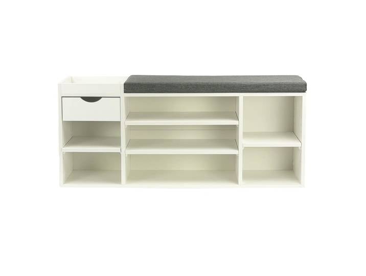 Banc à chaussures en aggloméré, blanc