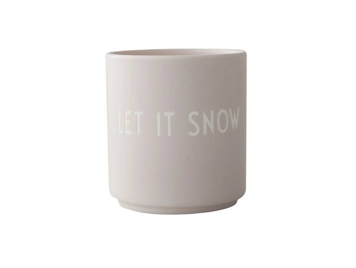 Design Letters - AJ Favourite Porzellan Becher, Let it snow / grau