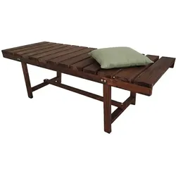 Relaxdays Gartenbank  2-Sitzer Tannenholz Braun