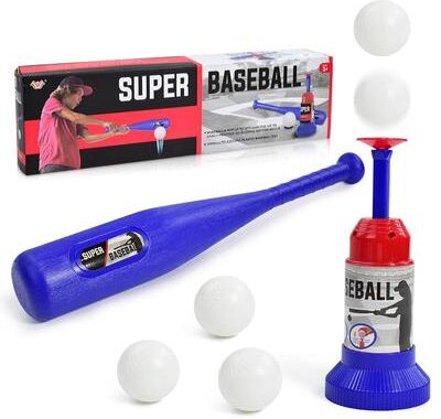 DynamicDeals Children Press Long And Short Baseball Toys,Kids TBall Set For Outdoor Sports,Leisure a608