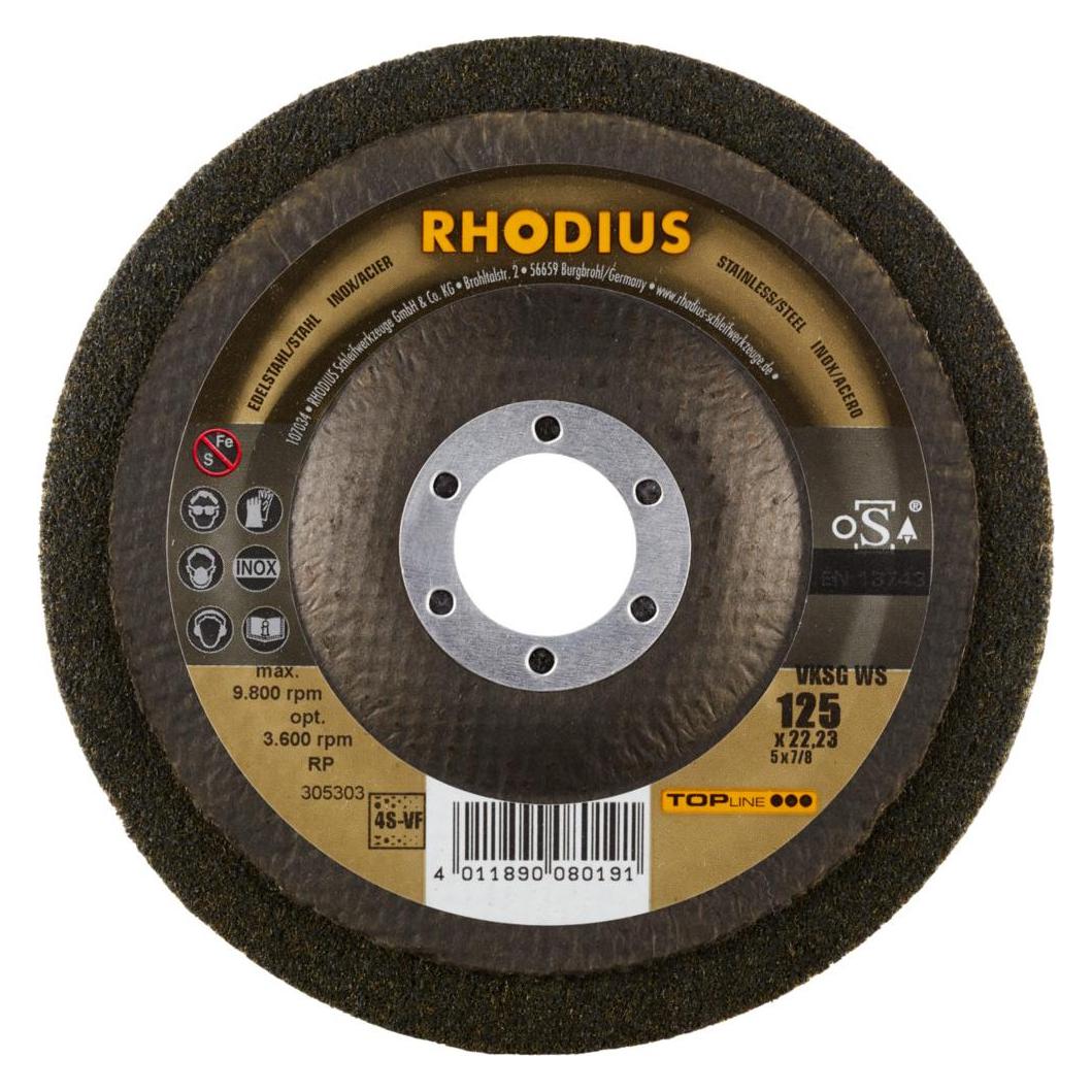 Rhodius TOPline VKSG WS Vlieskompaktscheibe 125 x 22,23 mm 4S-very fine (75170624)