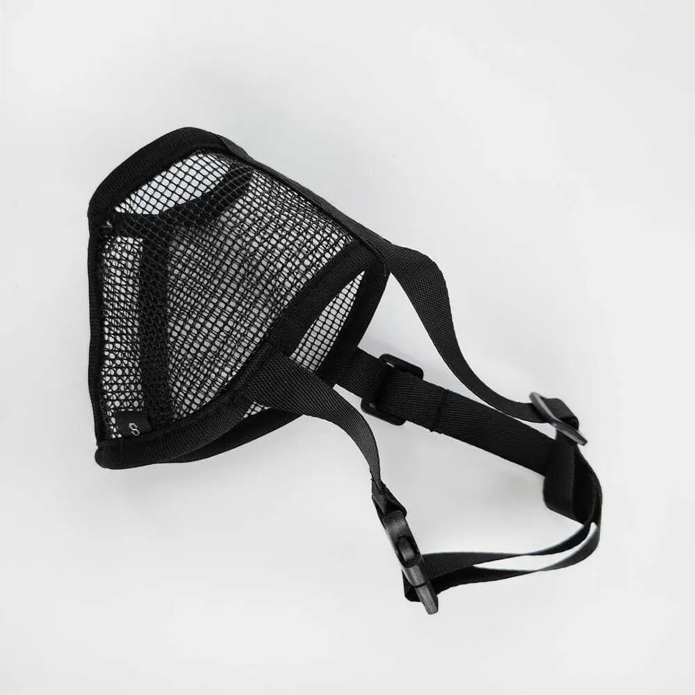 INF Schwarzer Polyester Hunde Maulkorb - Beißschutz, Bellschutz & Fressschutz M