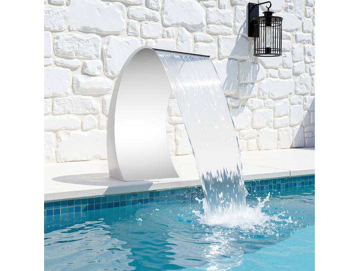 Fontaine de piscine cascade moderne, fontaine cascade en acier inoxydable 304 pour jardin et piscines, Installation facile