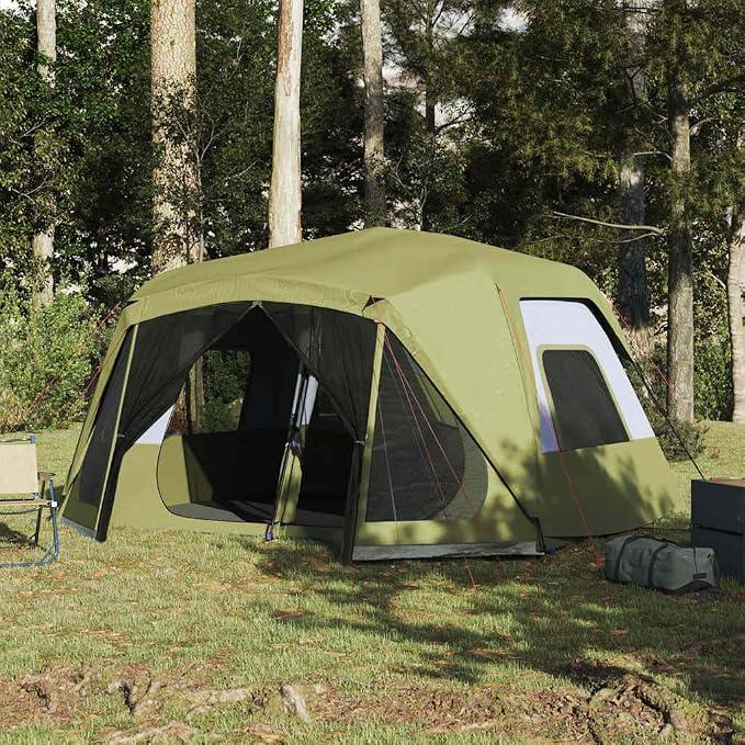Familienzelt 10 Personen Grün Quick Release Wasserdicht Garten | Campingzelt, leicht Kuppelzelt Camping Zelt Einfacher Aufbau für Wandern Backpacking