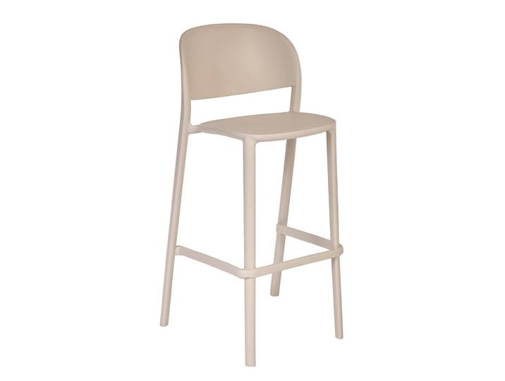 Tabouret haut d'extérieur Lucia en polypropylène recyclable - Perle