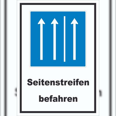 HB-Druck Schild Seitenstreifen befahren A0 Rückseite selbstklebend