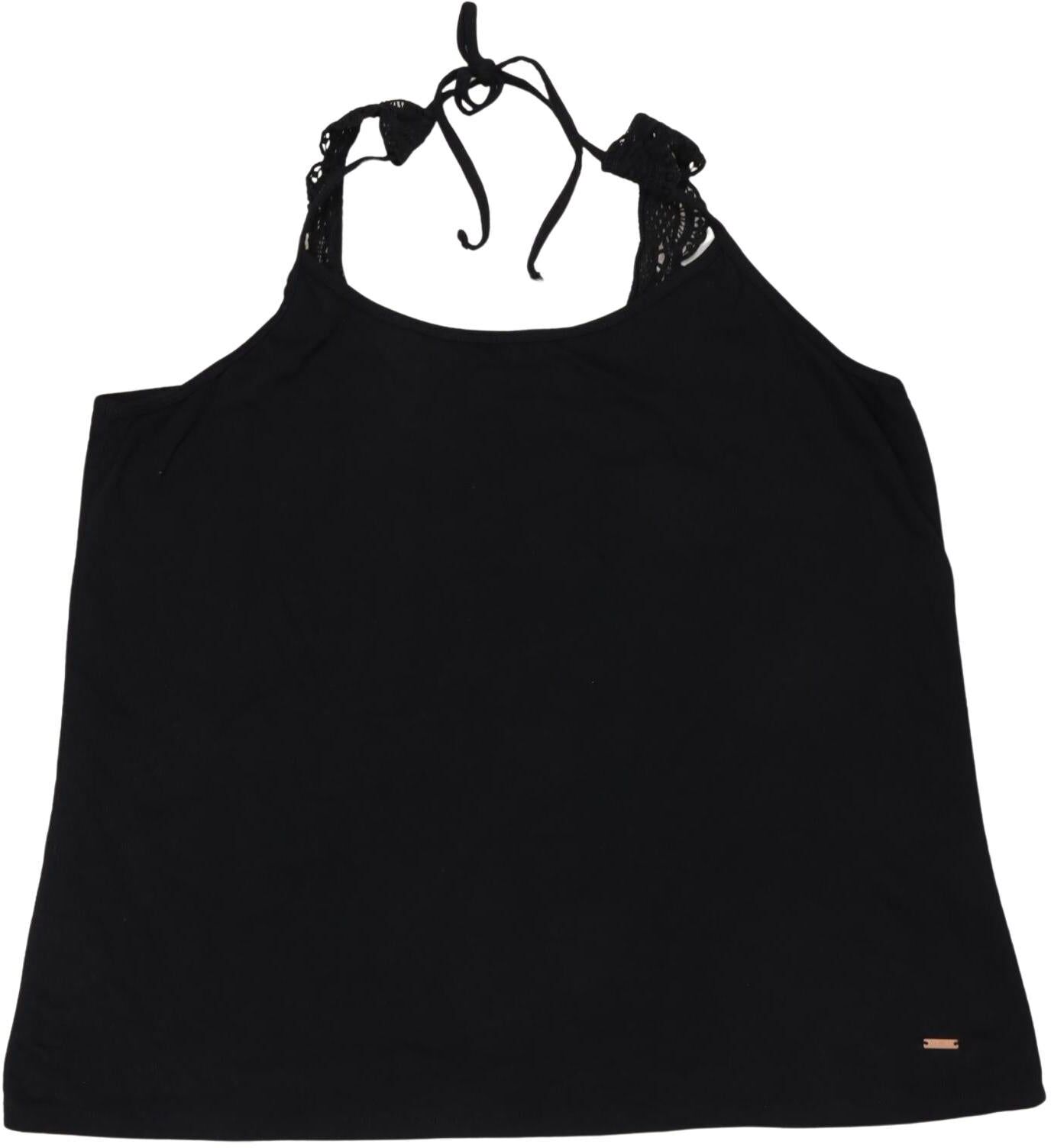 O Neill Damen Top, Schwarz, Gr. L, Baumwolle / Elasthan - Second Hand