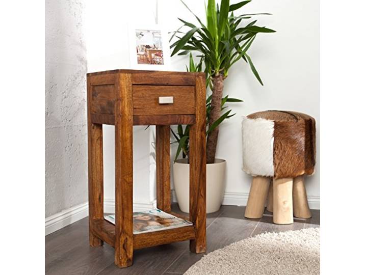 cagü - BEISTELLTISCH [SATNA] aus SHEESHAM MASSIV Holz 70cm HÖHE