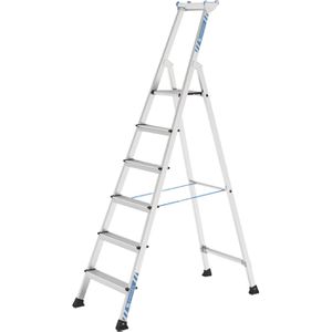 Zarges Stehleiter XLstep S, 41226, mit Plattform, aus eloxiertem Aluminium, bis 150kg, mit 6 Stufen