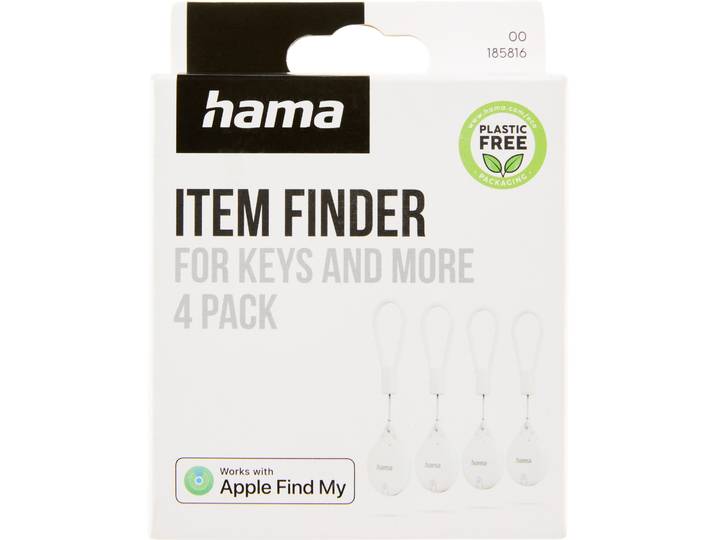 Hama Schluesselfinder, Item Finder fuer Apple Wo ist ' App, Bluetooth, Weiss, 4 St.'
