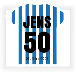 Einladungskarte Geburtstag: Trikot blau-weiß in Blau