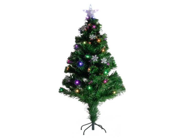 Künstlicher Weihnachtsbaum mit Lichtern und Stern, 120 cm