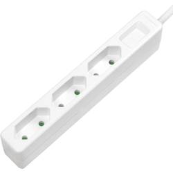 LogiLink LPS229 Steckdosenleiste 3fach Weiß Konturenstecker 1 St.
