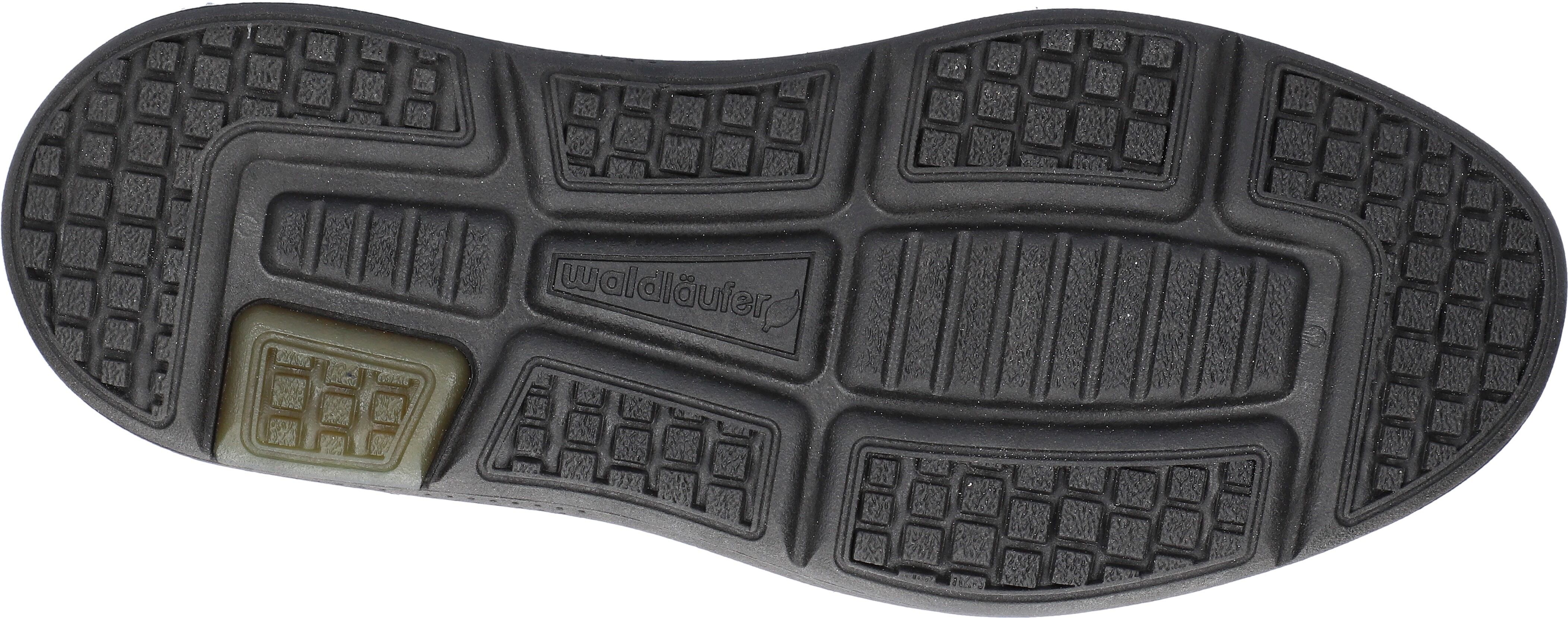 Schnürschuh WALDLÄUFER "Heiko", Herren, Gr. 7,5 (41), Leder Textil, grau (blau asphalt schwarz), Schuhe Schnürschuh, Komfortschuh, Halbschuh in H-Weite