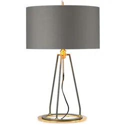 Tischlampe Schreibtischlampe Beistelllampe Nachttischleuchte H 73,7 cm Gold Grau