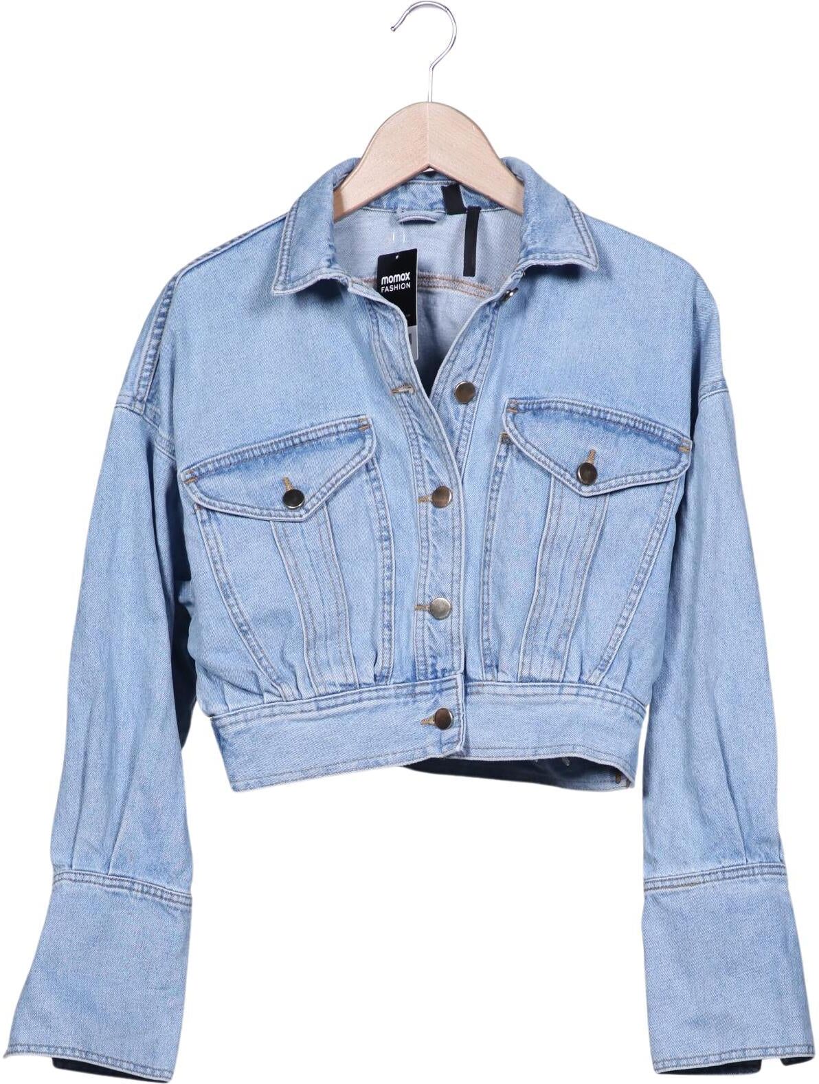 Topshop Damen Jacke, Hellblau, Gr. EU 36, Baumwolle - Second Hand