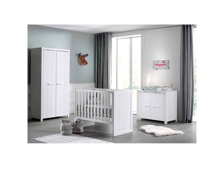GASTON - Pack Lit Bébé 60x120cm + Commode + Armoire 2P