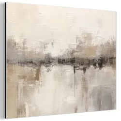 METALLBILD Moderne Kunst - Abstrakt - Beige 40x30 cm