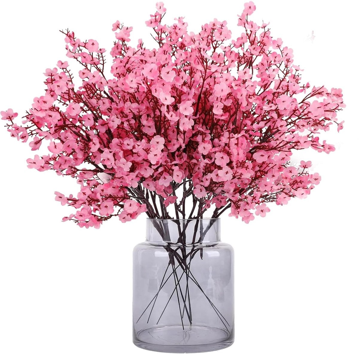 Set van 12 roze Gypsophila kunstbloemen voor decoratie en bloemstukken
