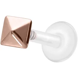 PTFE Labret mit Innengewinde + Titan-Aufsatz PYRAMIDE