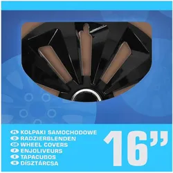 ProPlus, Radkappen, Radblenden-Set Fox schwarz 16 Zoll 4 Stück im Displaykarton (4 Stk., 16")