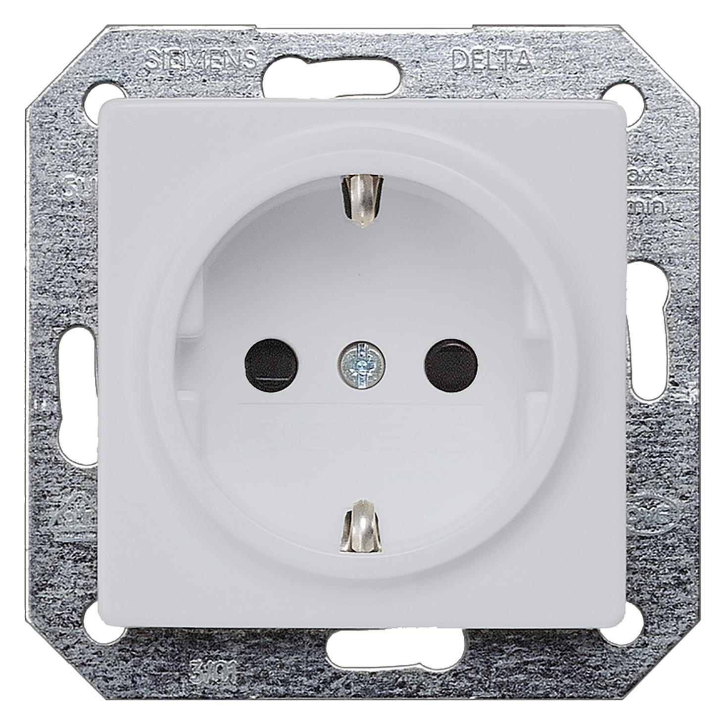 Siemens Steckdose Schuko 5UB1934 aluminium-metallic 10/16A 250V (5UB1934)