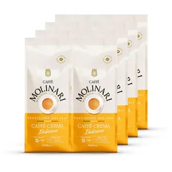 Caffè Molinari Caffè Crema Delizioso - 8 x 1 kg Ganze Bohne - Intensität: 5/10