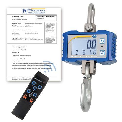 PCE Instruments PCE-CS 1000N-ICA Kranwaage PCE-CS 1000N-ICA kalibriert (ISO) Wägebereich (max.) 1000kg Ablesbarkeit 200g Blau