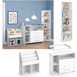 Vicco, Komplett-Babyzimmer, Set  Oskar (Kinderkleiderschrank, Wickelkommode)
