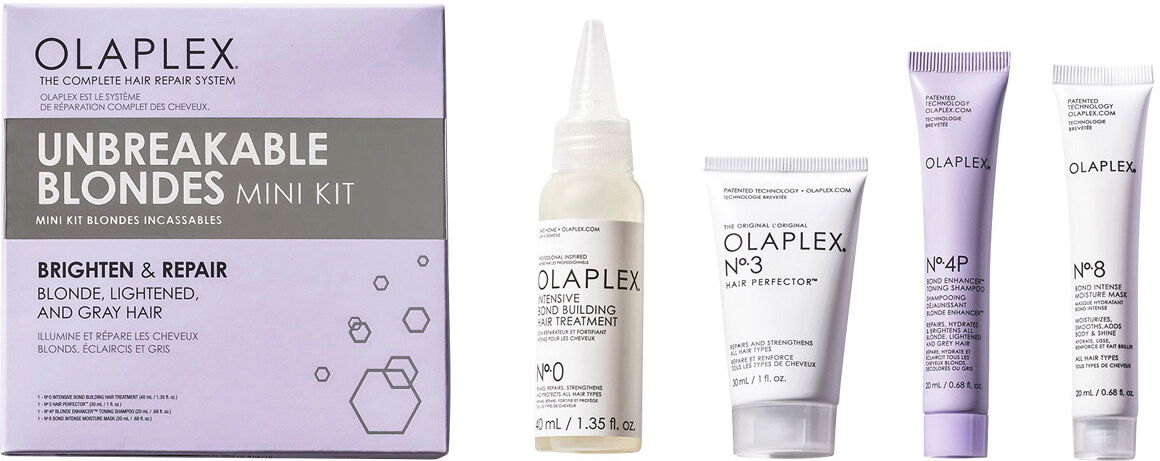 110ml Olaplex Unbreakable Blondes Kit (Treatment 40ml + Perfector 30ml + Shampoo 20ml + Mask 20ml)