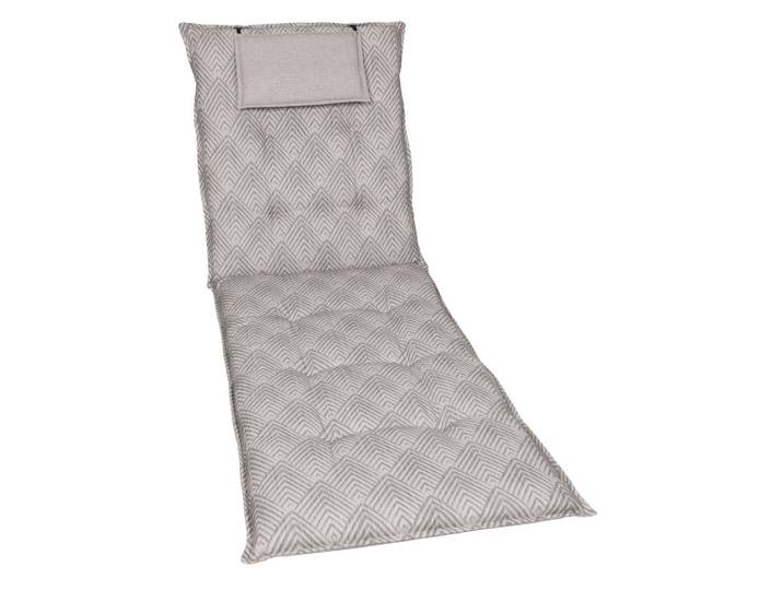 Liegenauflage, Beige, Graphik, Füllung: Schaumstoff, Vlies, 60x190 cm, pflegeleicht, hochwertige Qualität, langlebig, für den Außenbereich geeignet, mittels Bändern zu befestigen, mittels Gurtband zu befestigen, Wendekissen, Gartenmöbel, Gartenpolster & Auflagen, Liegenauflagen