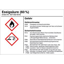 SafetyMarking 21.B1200.08 Gefahrstoffetikett G008 Essigsäure Folie selbstklebend (B x H) 105 mm x 74 mm 1 St.