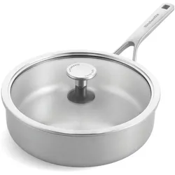 KitchenAid 3PLY Cvd Skillet 24cm / 3.10L Uncoated, Pfanne + Kochtopf, Silber
