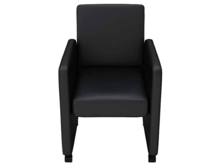 HKLGBVCR Essstühle, Kunstleder, Schwarz, 6 Stück Gepolsterter Sitz und Rückenlehne, robuste Konstruktion, 110 kg pro Sitz, schwarzes Kunstleder