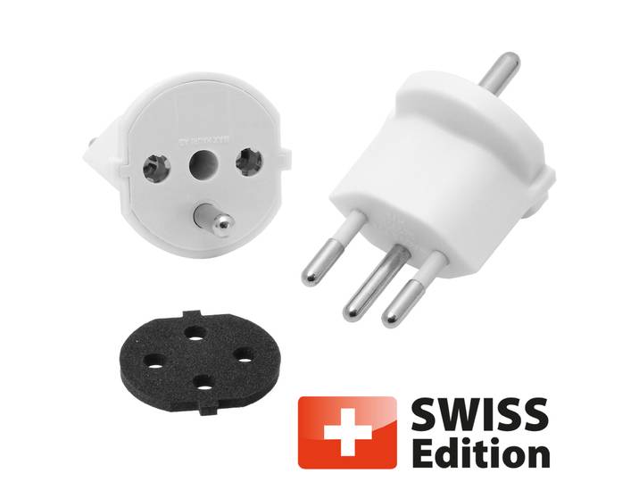 Fixadapter Typ12 / Schuko, weiss (für die 3-polige Variante)