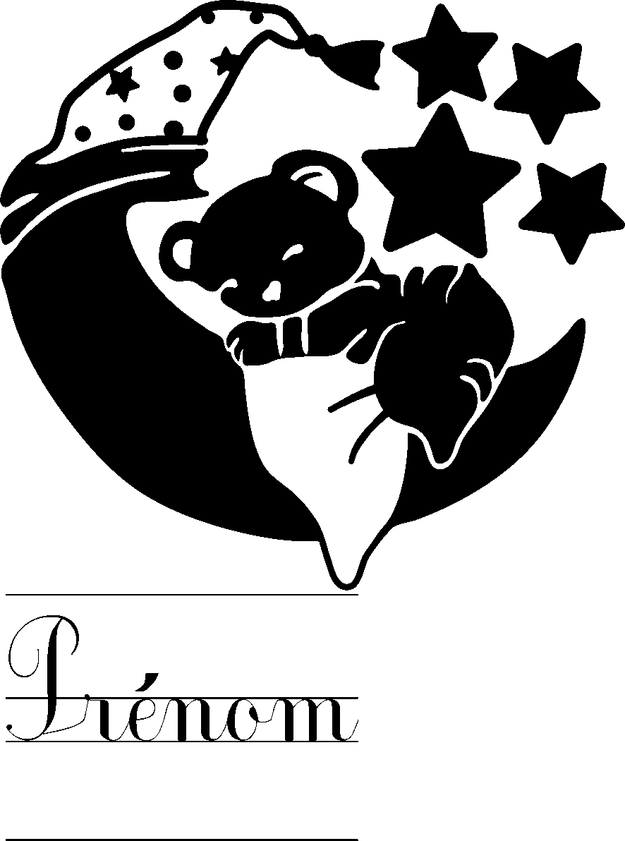 Ambiance-sticker Sticker prénom personnalisé ourson endormi